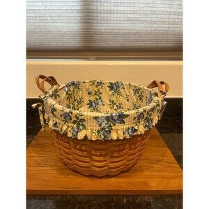 Longaberger Bushel Basket with Leather Handles